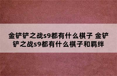 金铲铲之战s9都有什么棋子 金铲铲之战s9都有什么棋子和羁绊